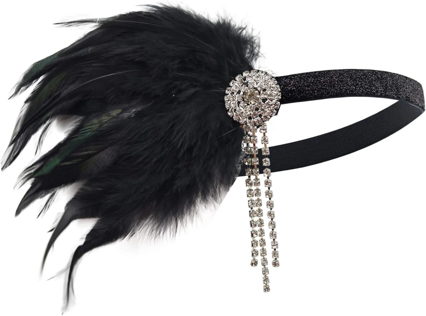 DRESHOW 1920s Great Gatsby Accessories for Women Flapper Headpiece Headband Gloves Costume Harlem Nights Accessories Set
