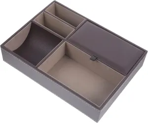 Earring Jewelry Box Vintage Style Storage Case Leather Multi-compartment Organizer Ring Watch Holder Home Office Accessory