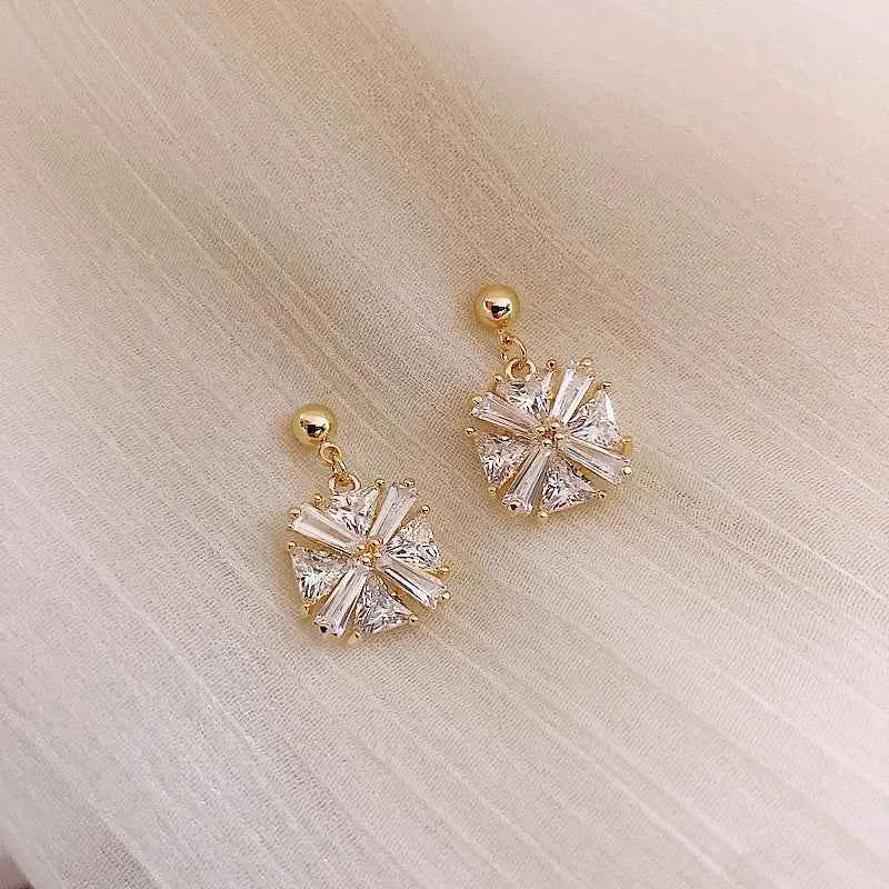 Earrings Charm Jewelry Geometric Square Shiny Crystal DM20X20