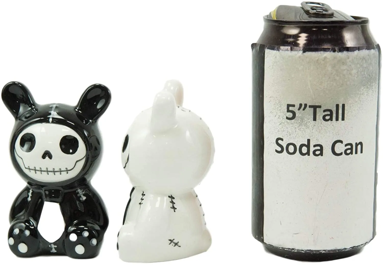 Ebros Furry Bones Bun Bun Rabbits Salt And Pepper Shakers Ceramic Set 3.5"H