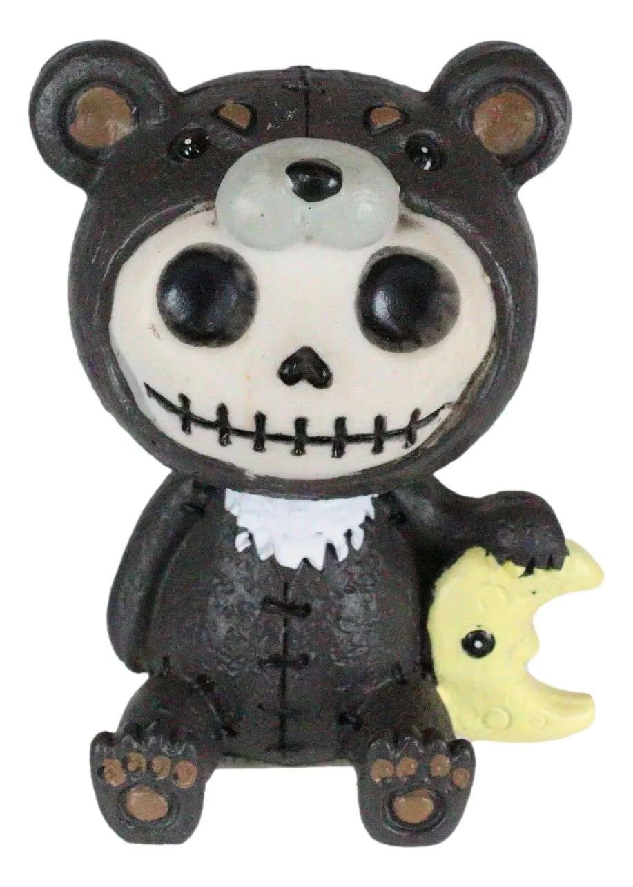 Ebros Furry Bones Kuma The Black Teddy Bear Costume Skeleton Figurine 3"H