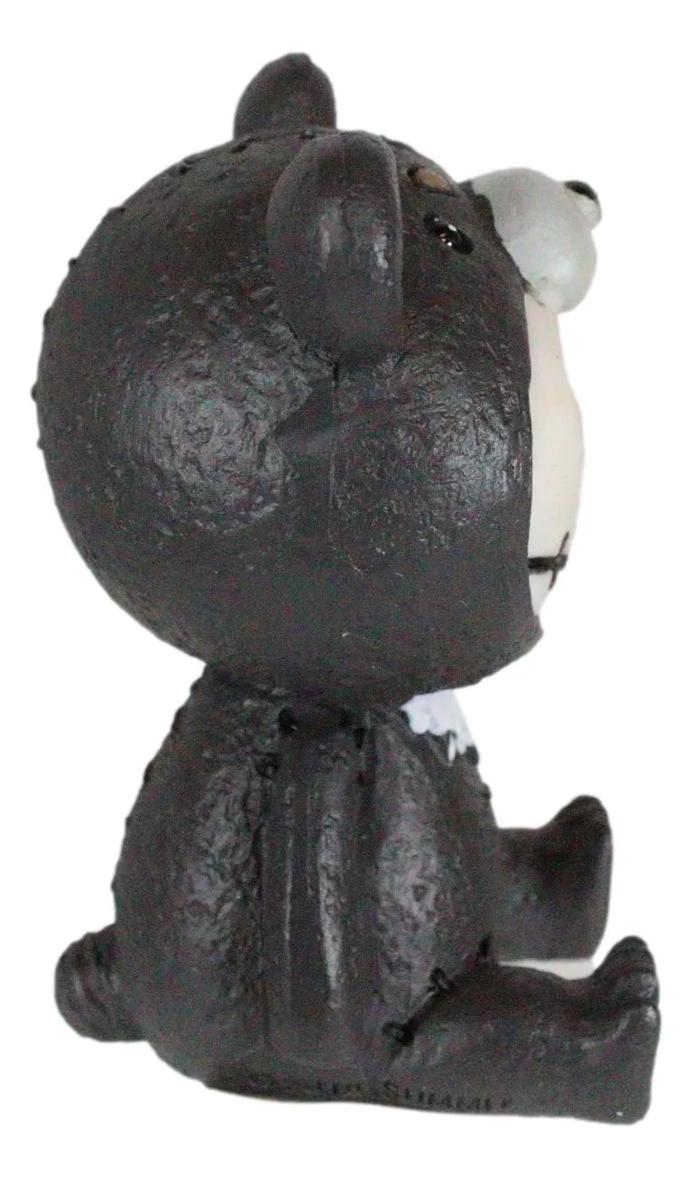 Ebros Furry Bones Kuma The Black Teddy Bear Costume Skeleton Figurine 3"H