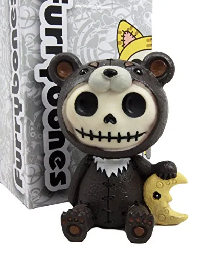 Ebros Furry Bones Kuma The Black Teddy Bear Costume Skeleton Figurine 3"H
