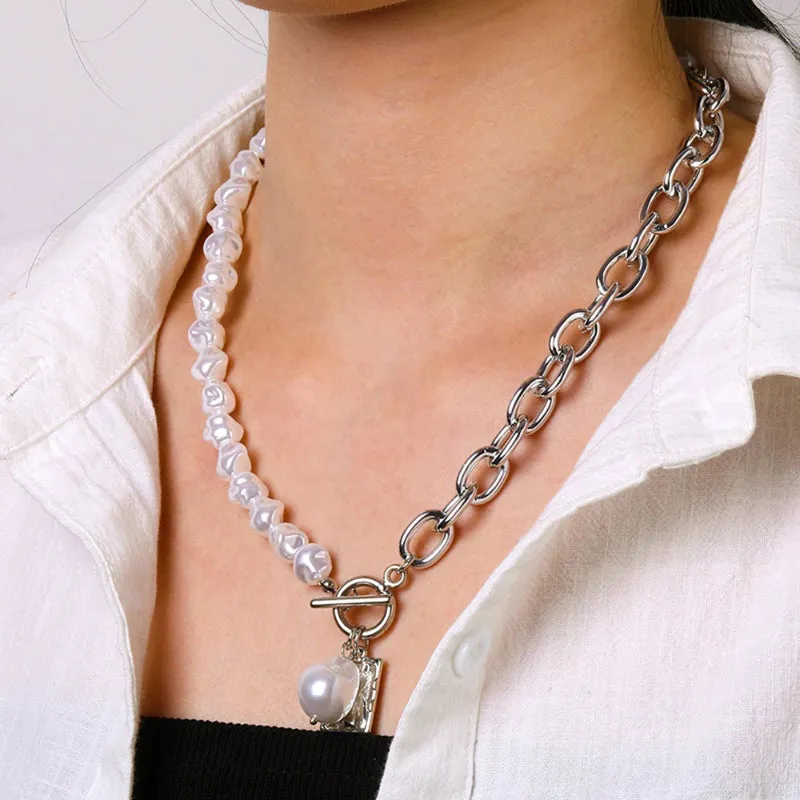 Edgy Thick Chain Layered with Multi-Style Pendant Necklaces
