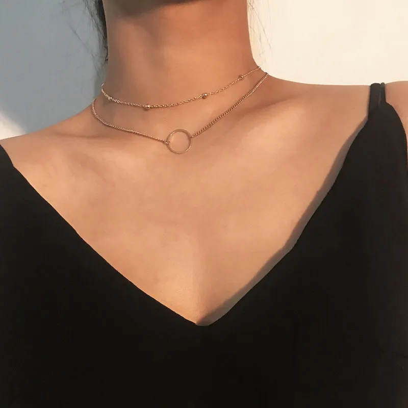 Edgy Thick Chain Layered with Multi-Style Pendant Necklaces
