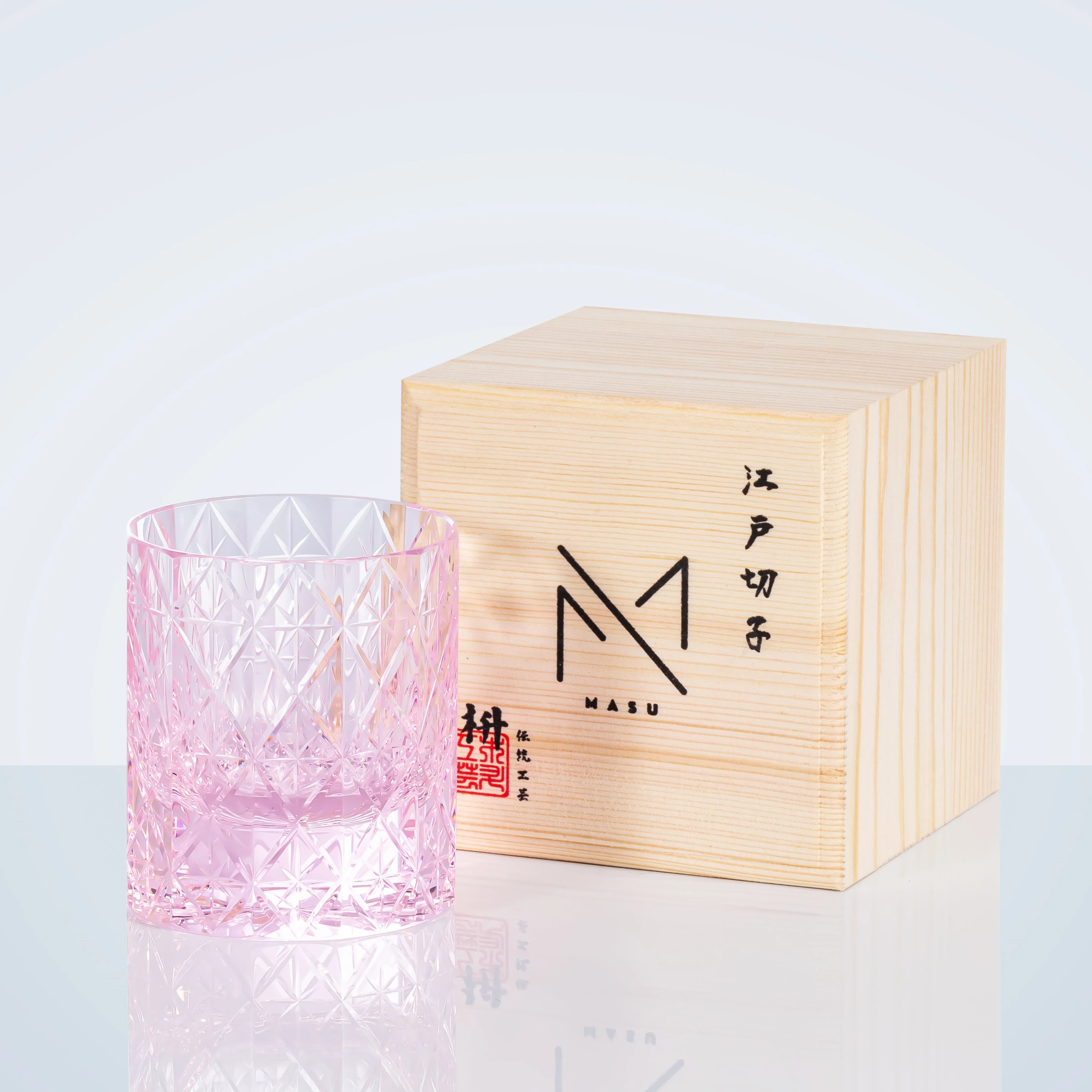 Edo Kiriko Handcrafted Celestial Whisky Glass With Wooden Box