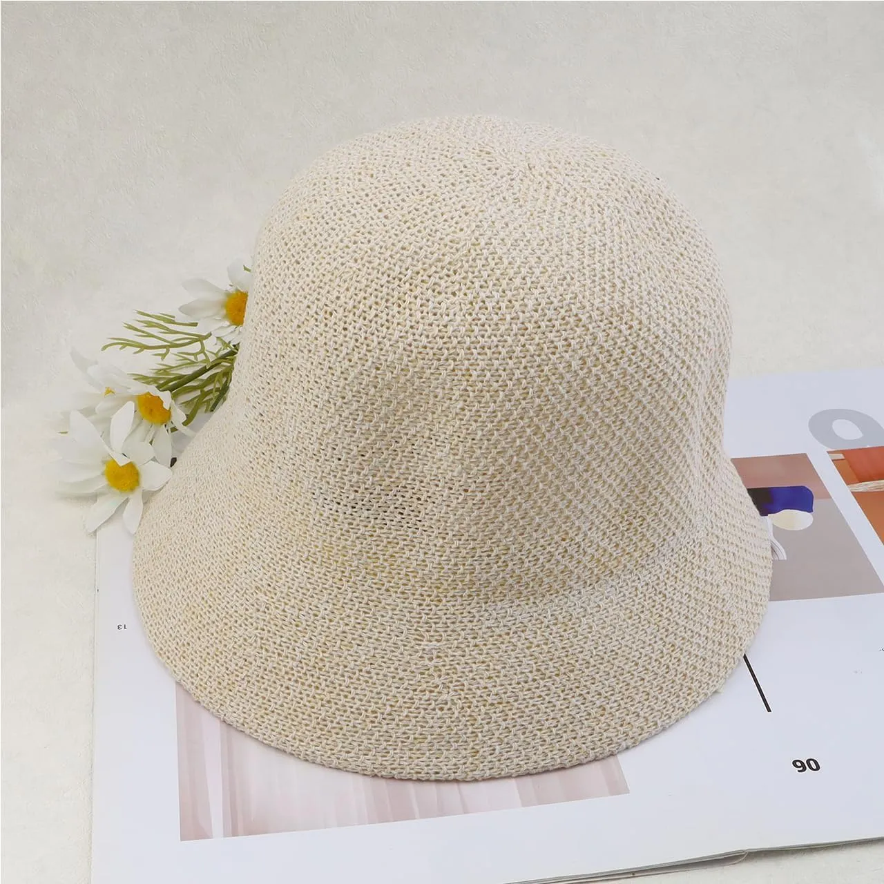 Eigso Mesh Woven Bucket Hat for Women Men Womens Fashion Outdoor Fisherman Cap for Woman Man