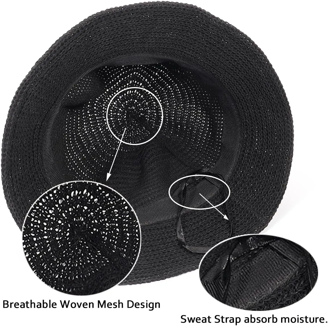 Eigso Mesh Woven Bucket Hat for Women Men Womens Fashion Outdoor Fisherman Cap for Woman Man