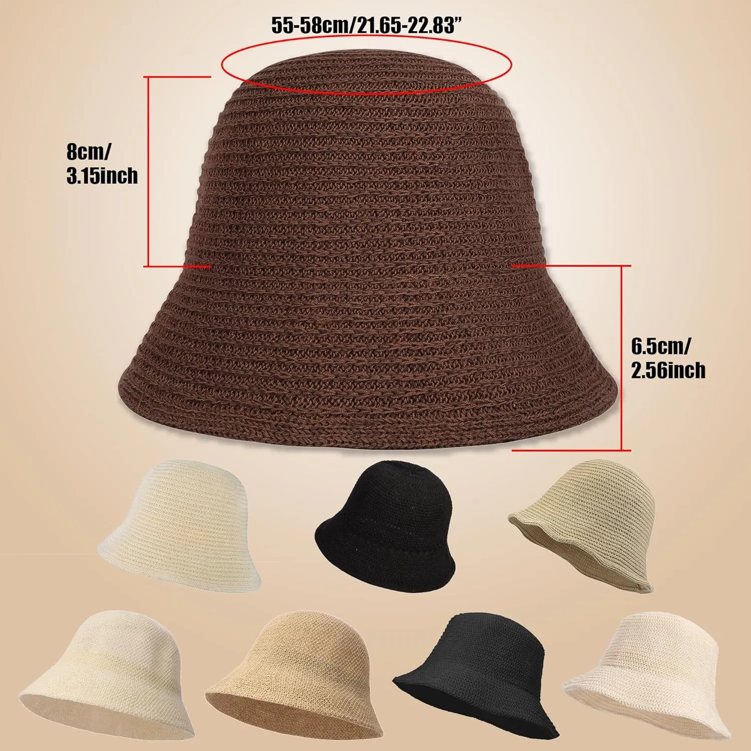 Eigso Mesh Woven Bucket Hat for Women Men Womens Fashion Outdoor Fisherman Cap for Woman Man