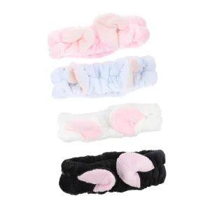 Elastic Hair Ties for Washing Face 4pcs Cat Ears Headband Makeup Head Wraps