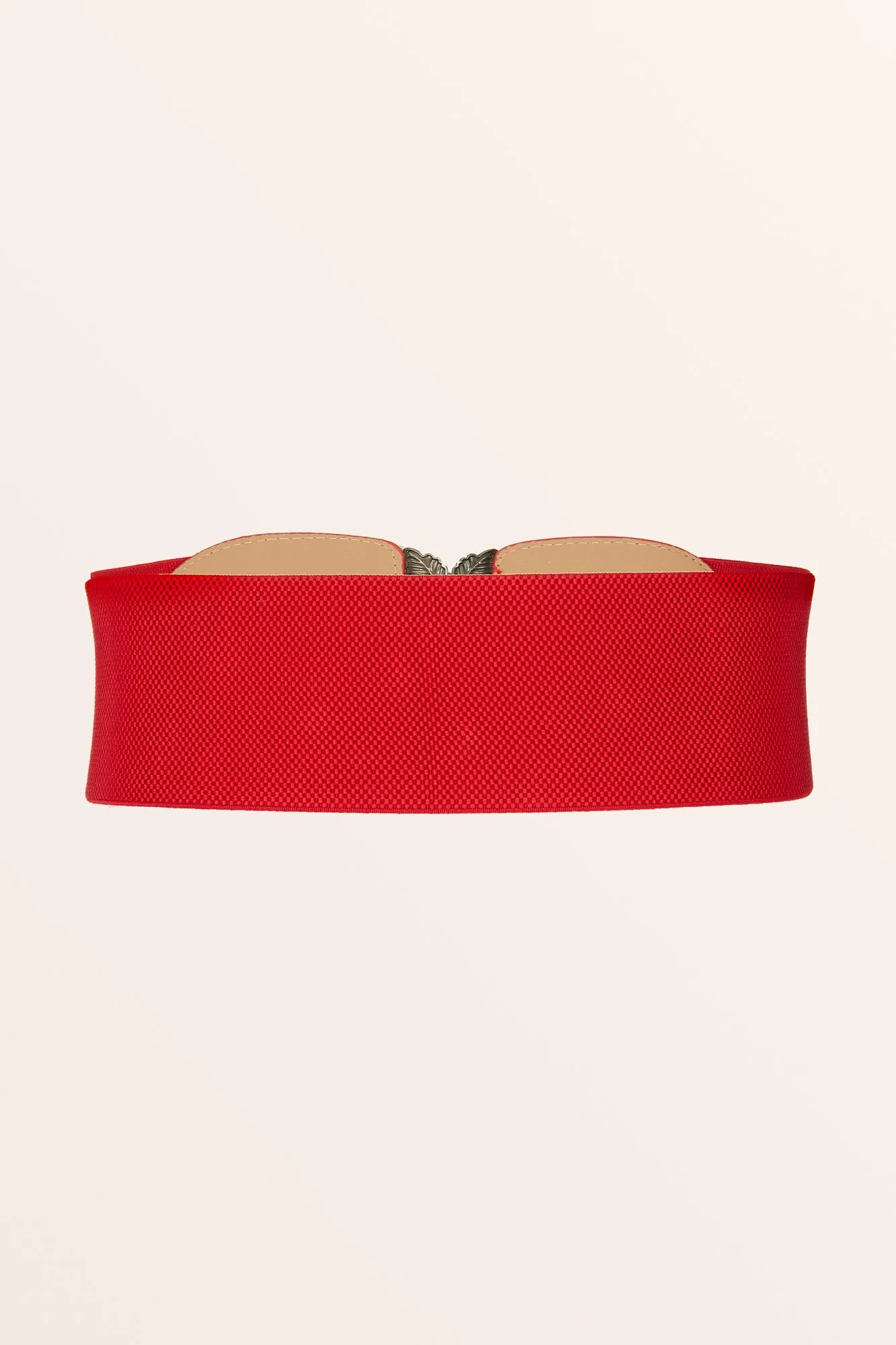 Elastic Vintage Buckle Belt - Red