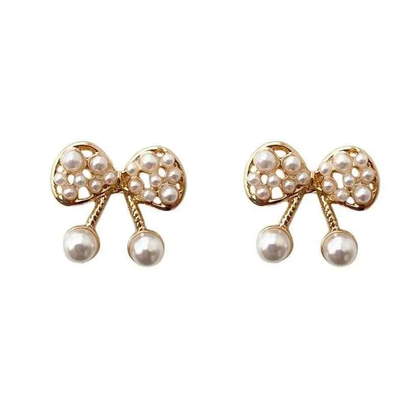 Elegant Pearl Bowknot Earrings Charm Jewelry XYS0206 Sweet Accessories