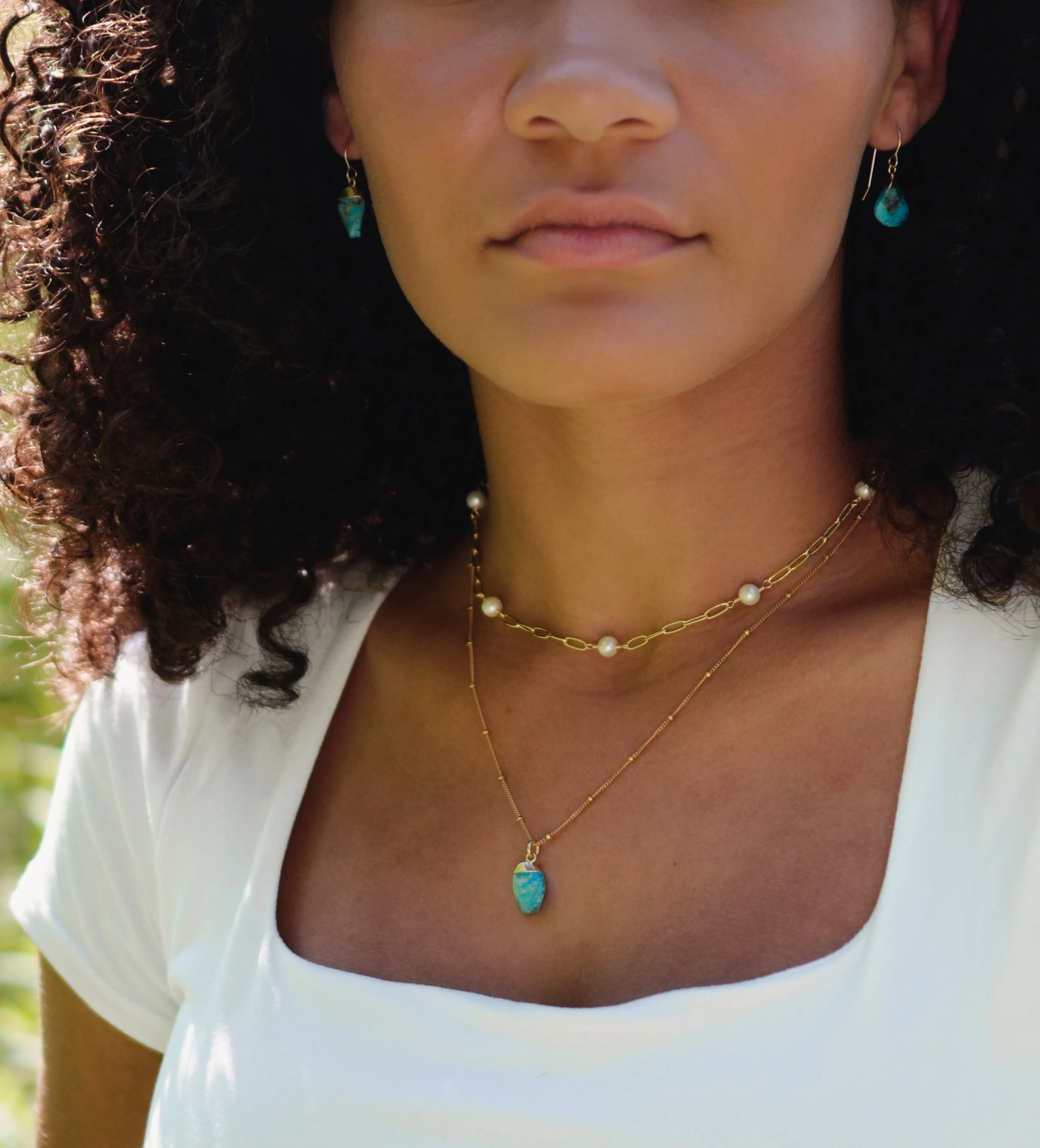 Elegant White Freshwater Pearl Necklace with Paperclip Chain