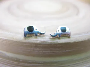Elephant Onyx Stud Earrings in 925 Sterling Silver
