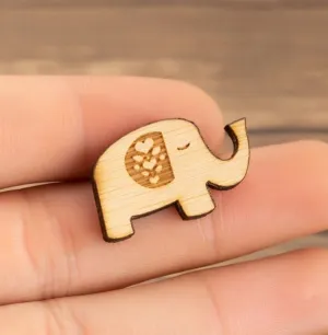 Elle - Cute Wooden Brooch