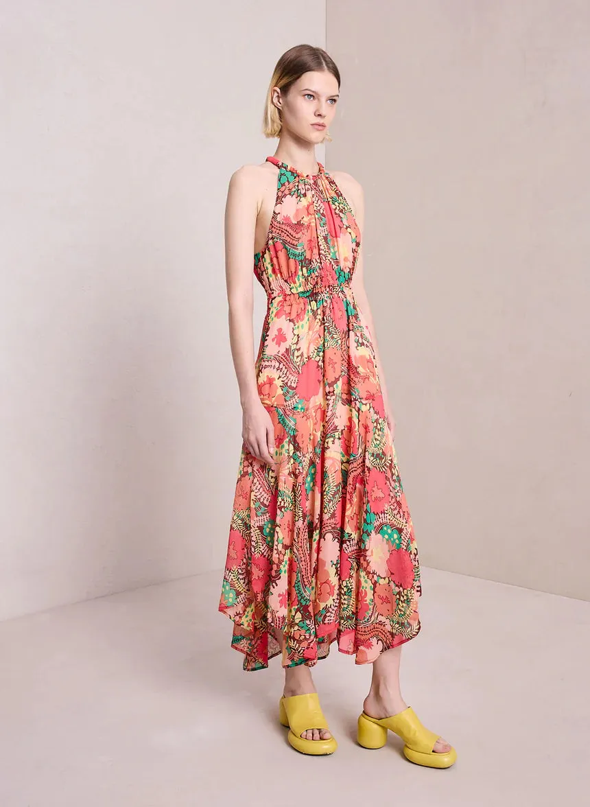 Ellie Silk Midi Dress - Bronze / Agave