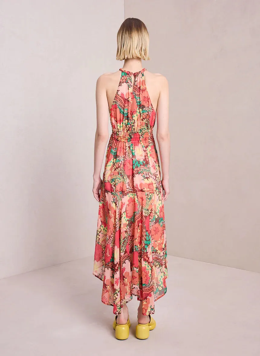 Ellie Silk Midi Dress - Bronze / Agave