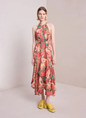 Ellie Silk Midi Dress - Bronze / Agave