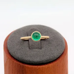 Emerald Wild Flower Gold Ring - 6mm