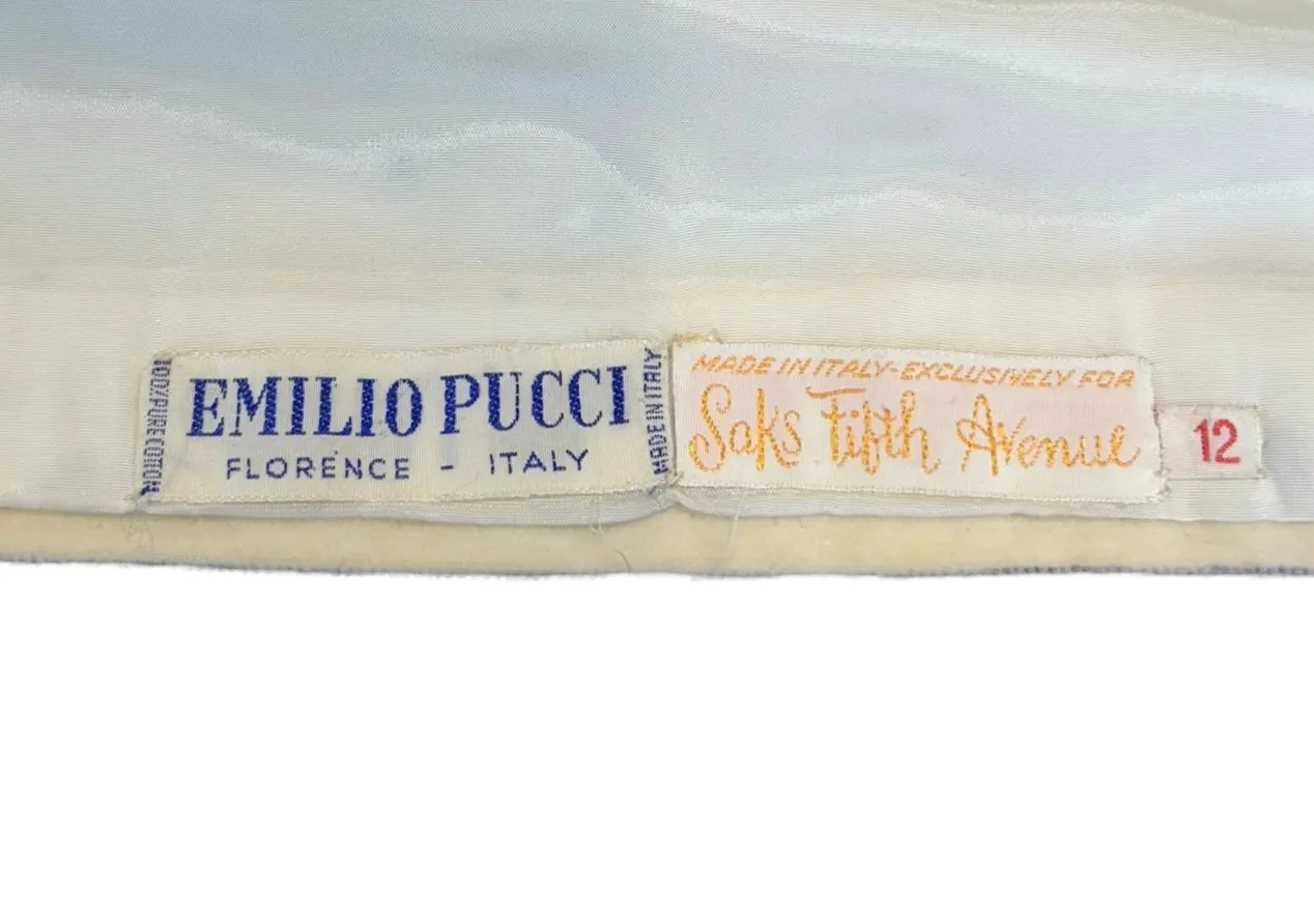 Emilio Pucci Cotton Velveteen Geometric Long Sleeve Top