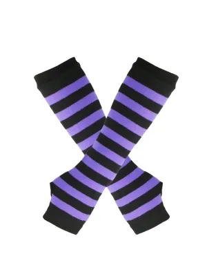 Emo Purple Stripe Fingerless Gloves