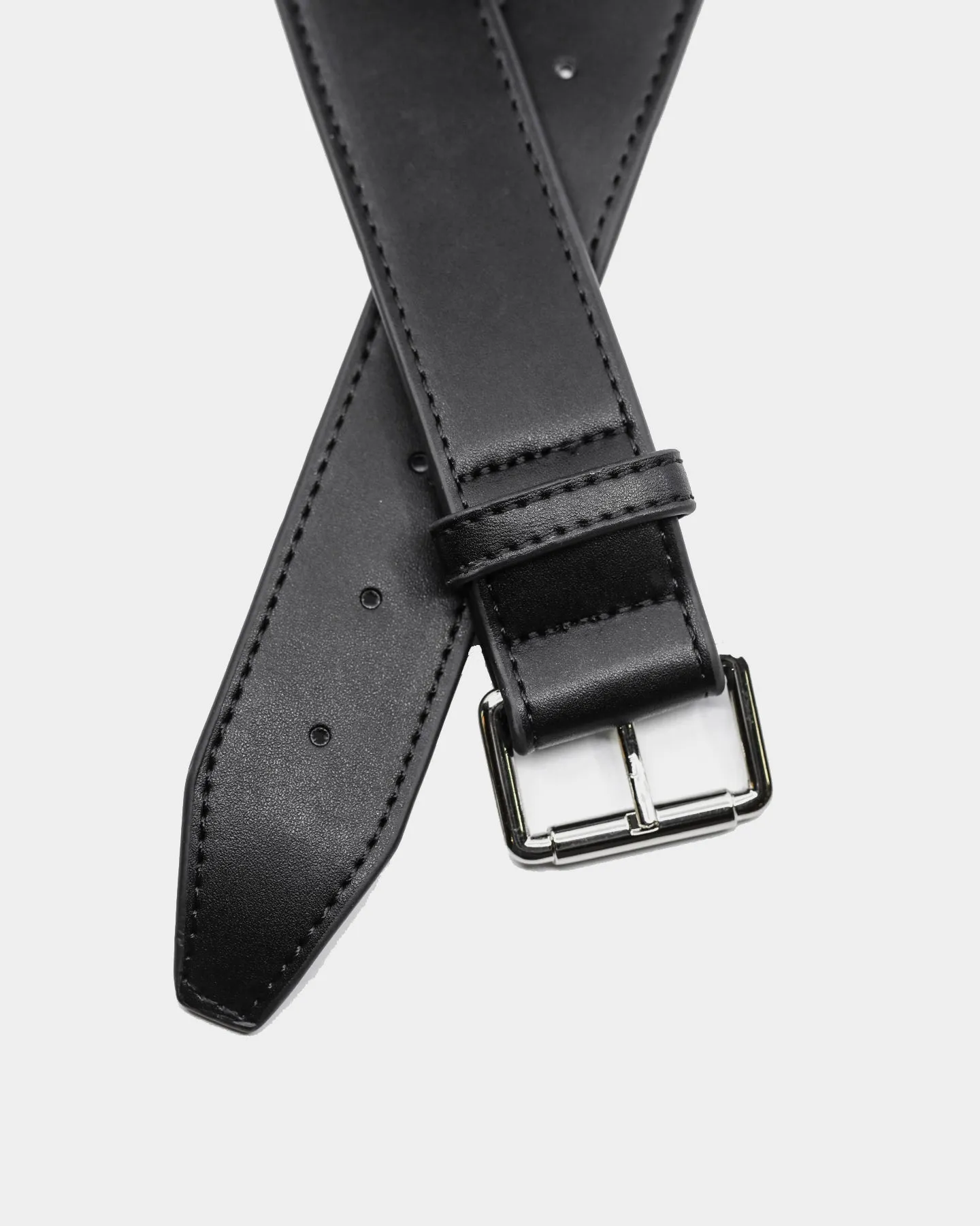 EN ES Men's Aviation Belt Black/Silver