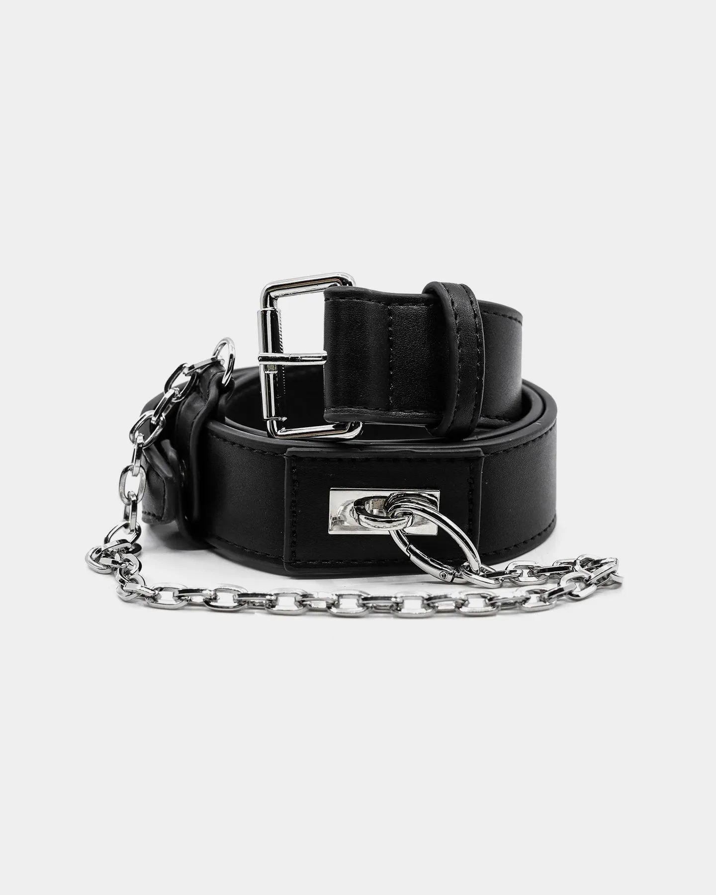 EN ES Men's Aviation Belt Black/Silver