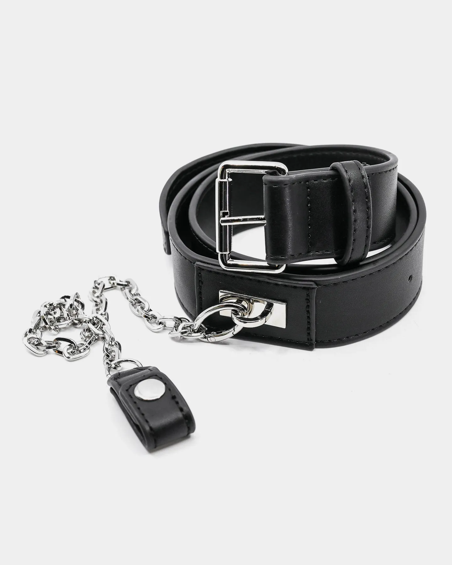 EN ES Men's Aviation Belt Black/Silver