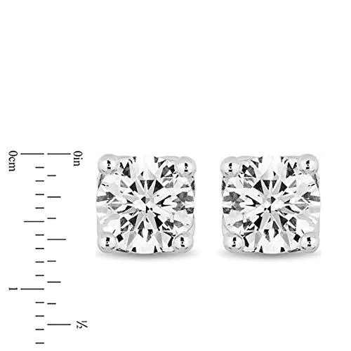 Enchanted Disney Fine Jewelry 14K White Gold 1 1/2cttw Diamond Majestic Princess Solitaire Earrings
