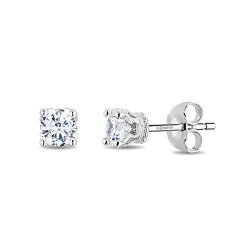 Enchanted Disney Fine Jewelry 14K White Gold 1 1/2cttw Diamond Majestic Princess Solitaire Earrings