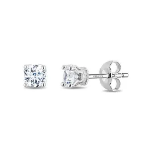 Enchanted Disney Fine Jewelry 14K White Gold 1 1/2cttw Diamond Majestic Princess Solitaire Earrings