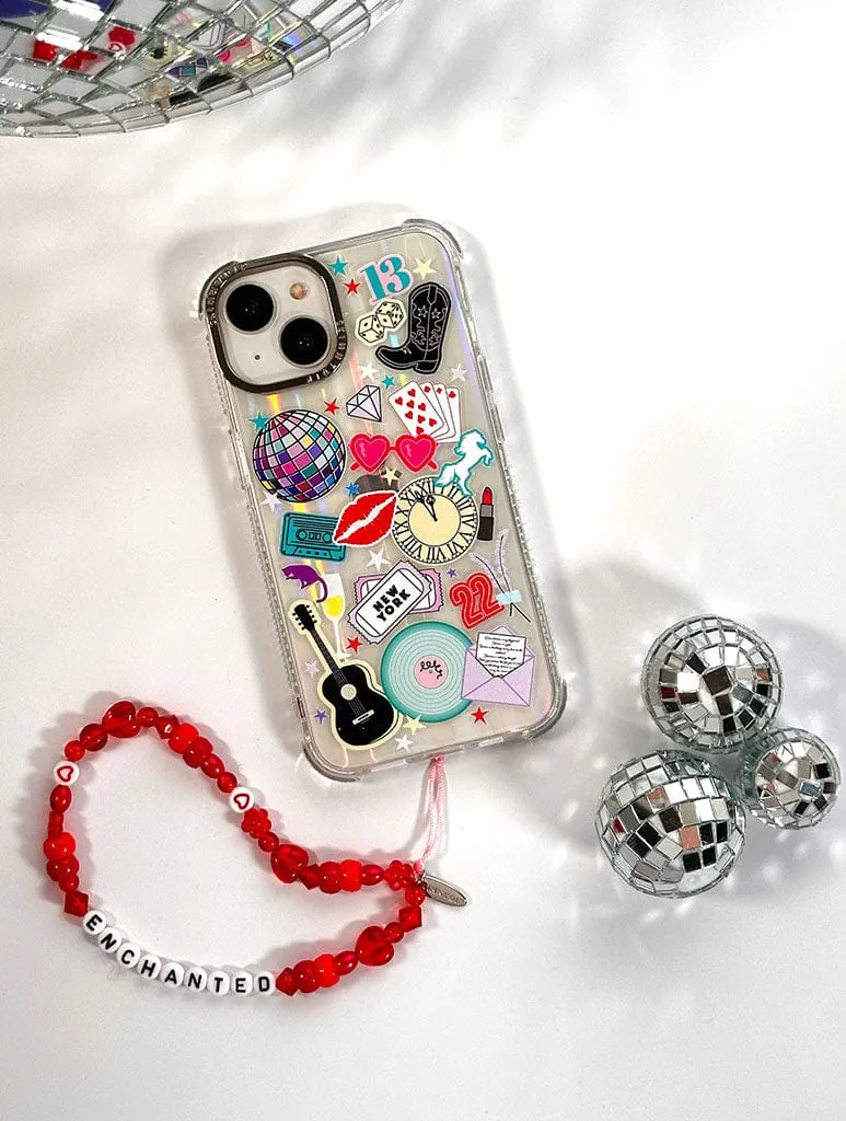 Enchanted Red Beaded Phone Strap