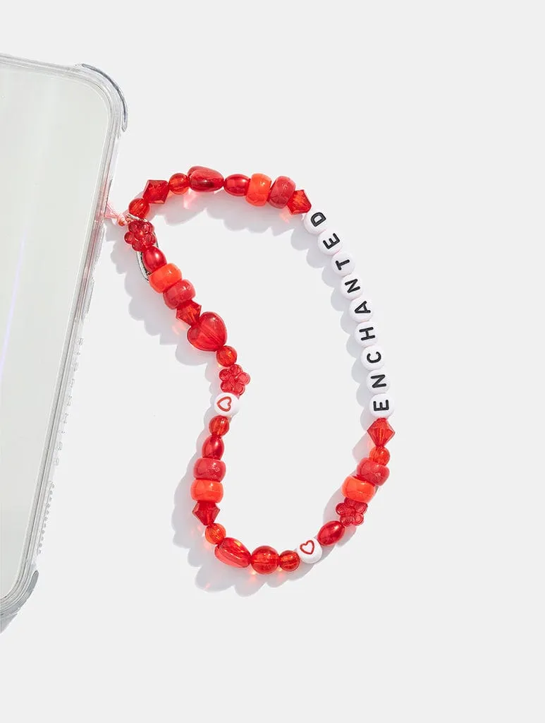 Enchanted Red Beaded Phone Strap