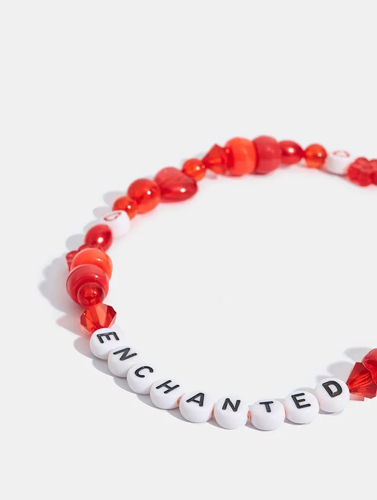 Enchanted Red Beaded Phone Strap