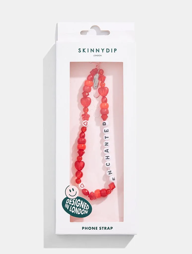 Enchanted Red Beaded Phone Strap