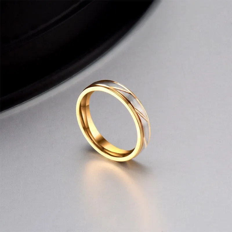 Engraved Ring | Personalized Ring for Women | Valentines Day Gift | Engraved Couple Ring | Gold Wave Pattern Ring | Matching Promise Rings