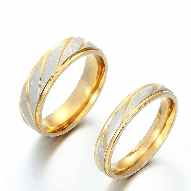 Engraved Ring | Personalized Ring for Women | Valentines Day Gift | Engraved Couple Ring | Gold Wave Pattern Ring | Matching Promise Rings