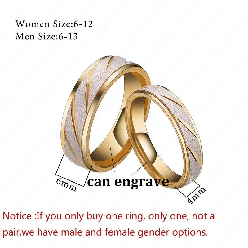Engraved Ring | Personalized Ring for Women | Valentines Day Gift | Engraved Couple Ring | Gold Wave Pattern Ring | Matching Promise Rings