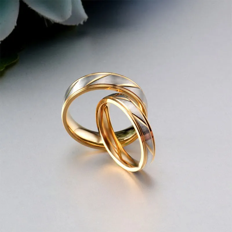 Engraved Ring | Personalized Ring for Women | Valentines Day Gift | Engraved Couple Ring | Gold Wave Pattern Ring | Matching Promise Rings