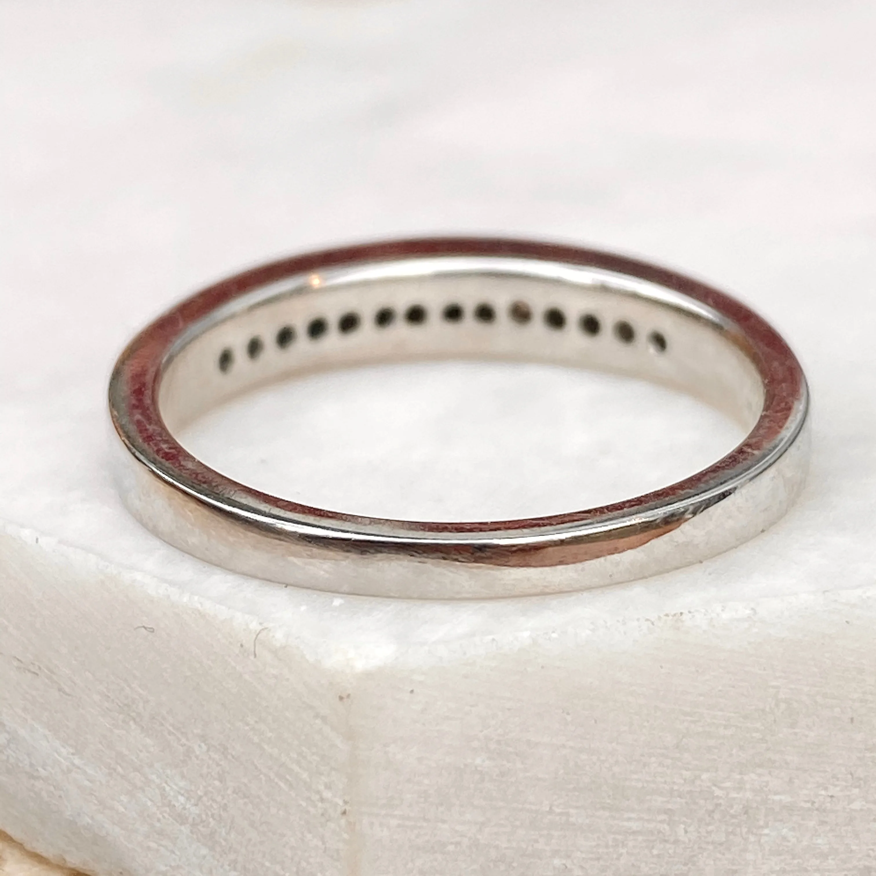 Estate 14KT White Gold Diamond .40 CT Thin Band Ring