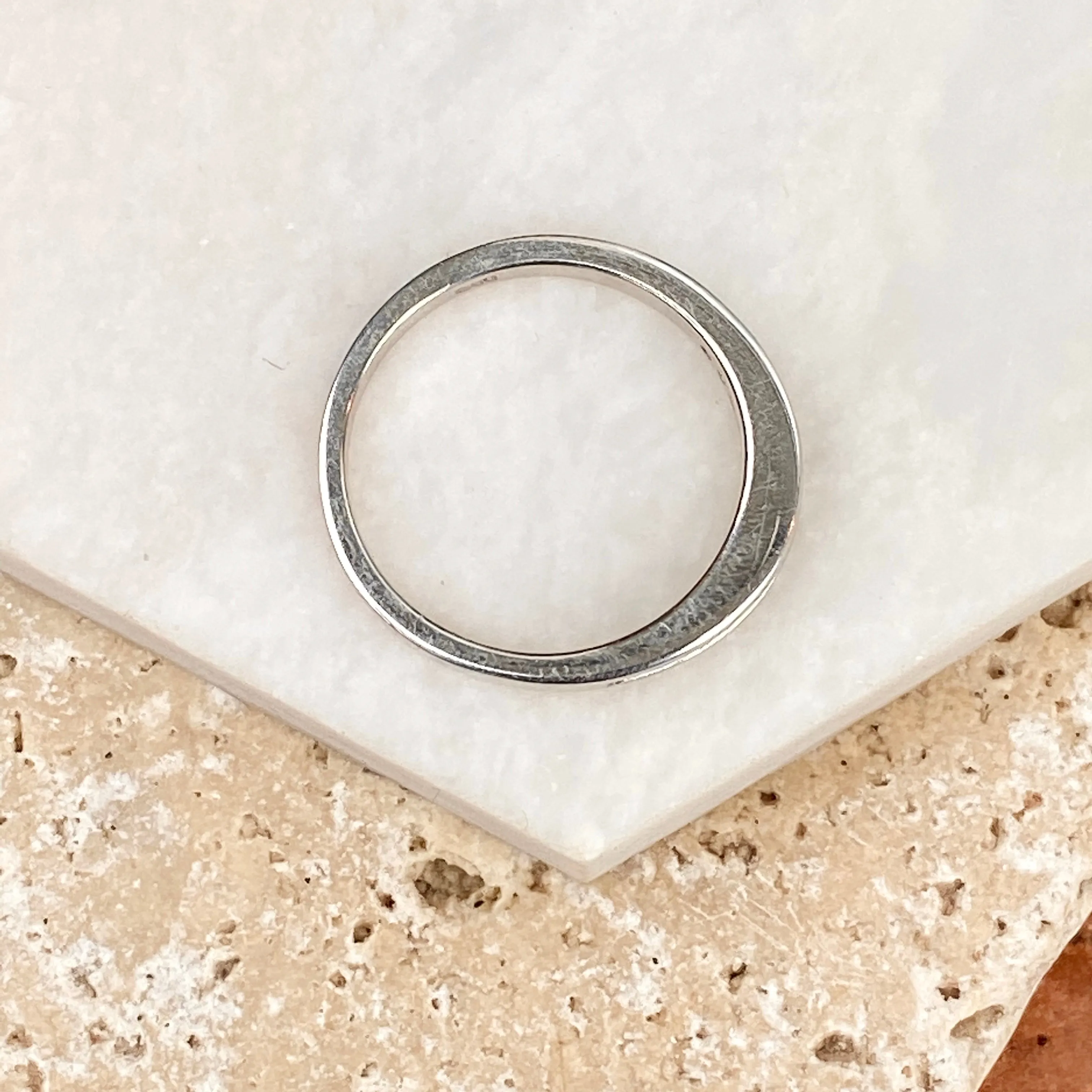 Estate 14KT White Gold Diamond .40 CT Thin Band Ring