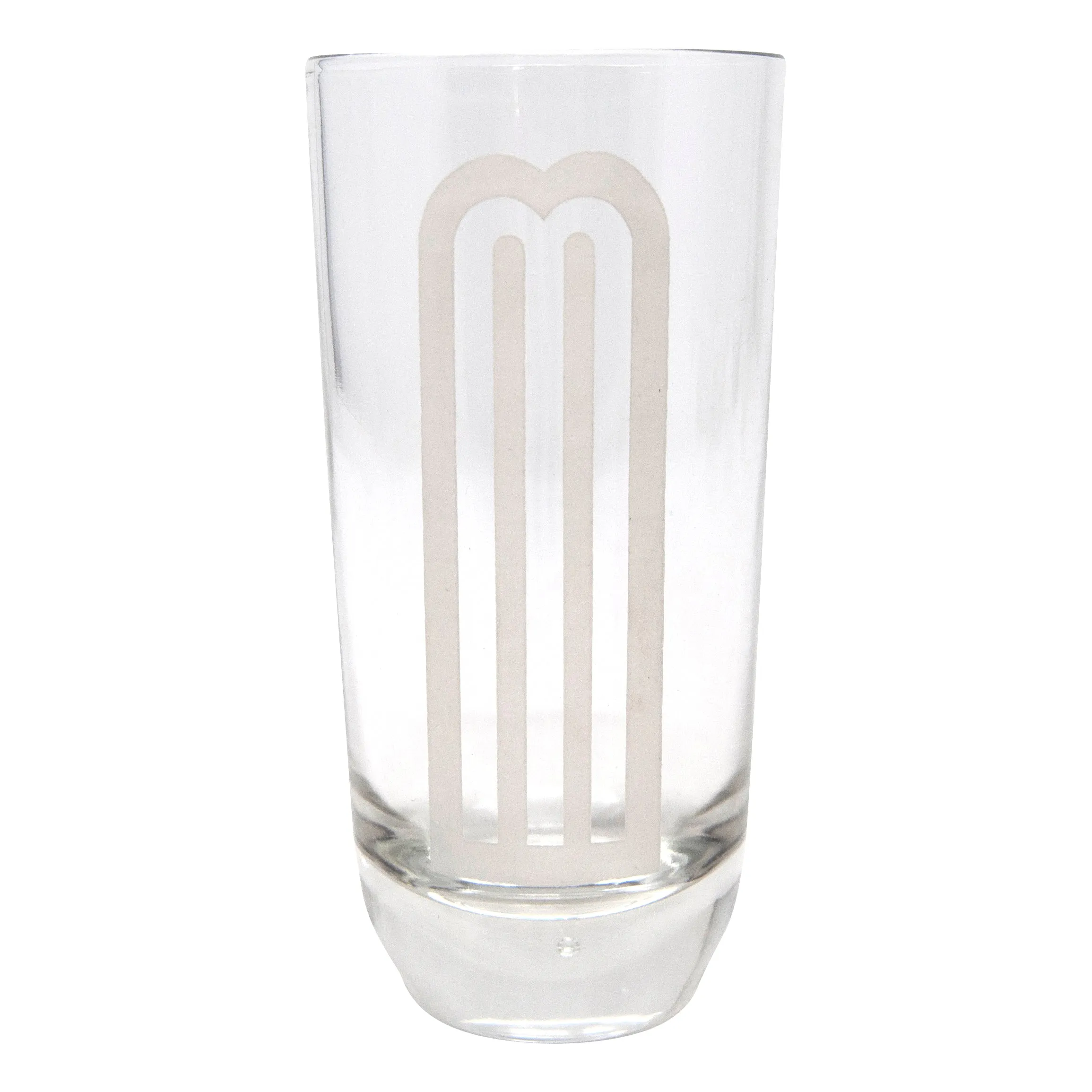 Etched Art Deco Arched 'M' Highball Glasses