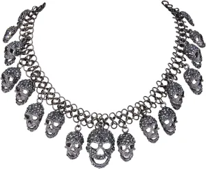 EVER FAITH Women's Austrian Crystal Halloween Luxury Skulls Statement Necklace