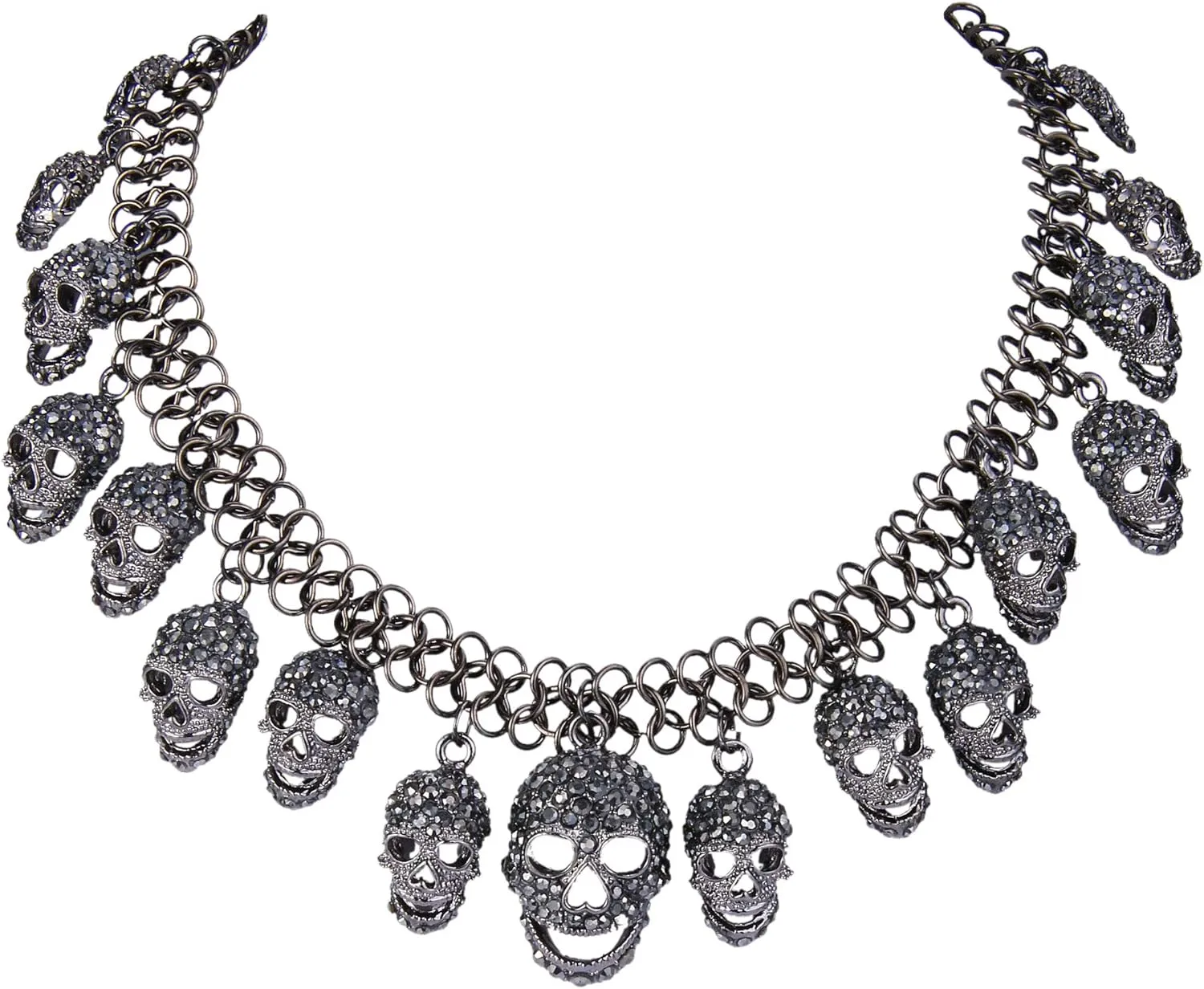 EVER FAITH Women's Austrian Crystal Halloween Luxury Skulls Statement Necklace