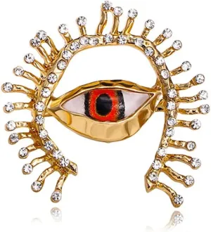 Evil Eye Brooch Fashion Unique Elegant Rhinestone Vintage Lucky Charms Eye Brooch Cute Enamel Tassel Pin Clothing Jewelry Clothing Backpack Jacket Hat Decoration