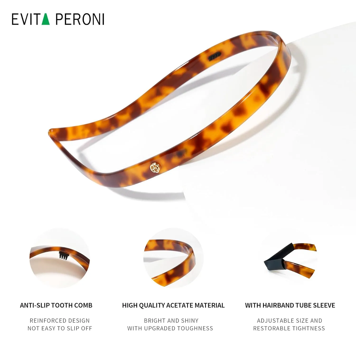 EVITA PERONI Hair Band 2PCS, Designed for Eyewear, No Pressure, No Headache, Comfortable Headbands for Women, Fashion Thin Headbands Non Slip, Hairbands for Women's Hair