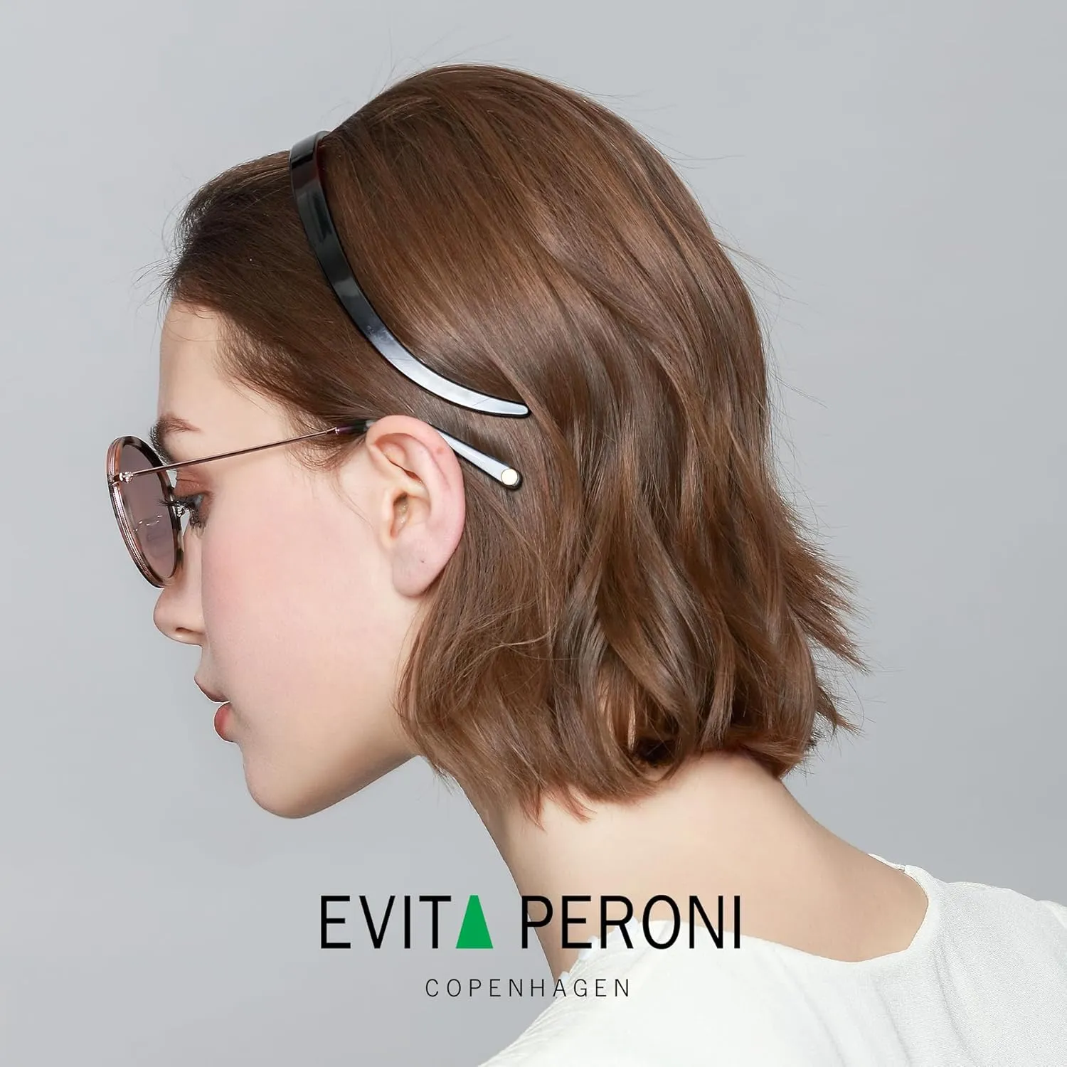 EVITA PERONI Hair Bands - Designed for Eyewear, No Pressure, No Headache, Comfortable Non-Slip Thin Fashion Headbands for Women's Hair - Black