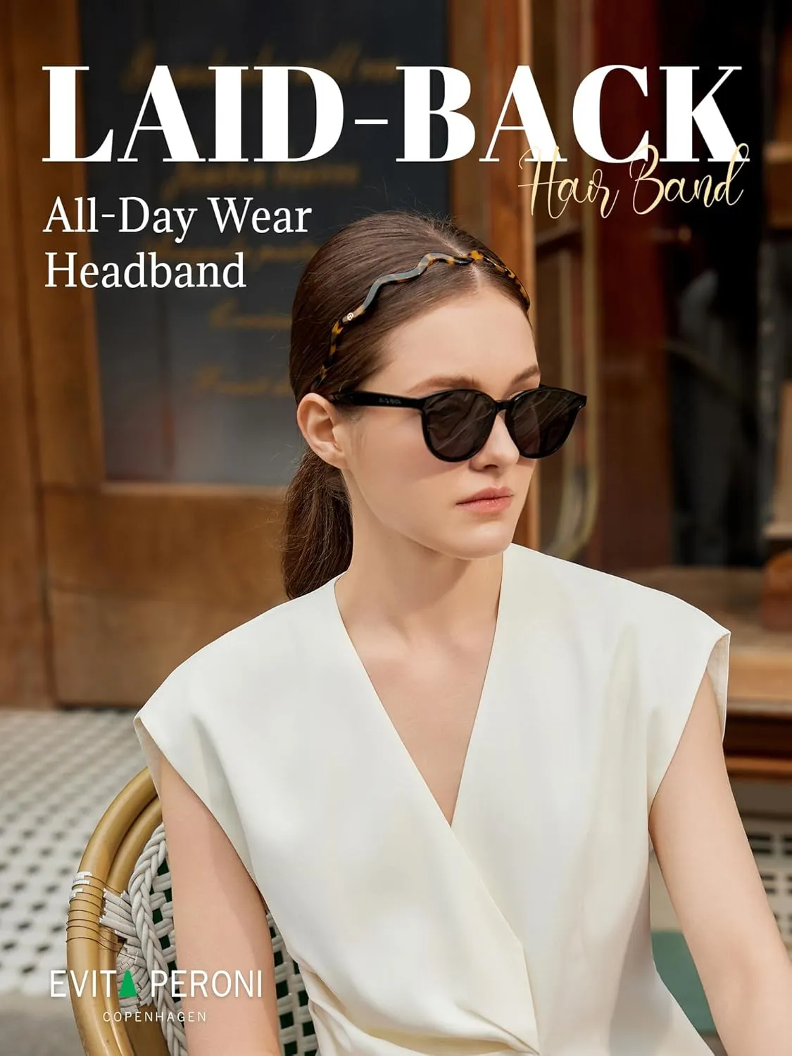 EVITA PERONI Wavy Glasses Headband Hair Band Designed for Eyewear, Comfortable Headbands for Women Fashion Thin Headbands Non Slip No Pressure, No Headache-Tortoise