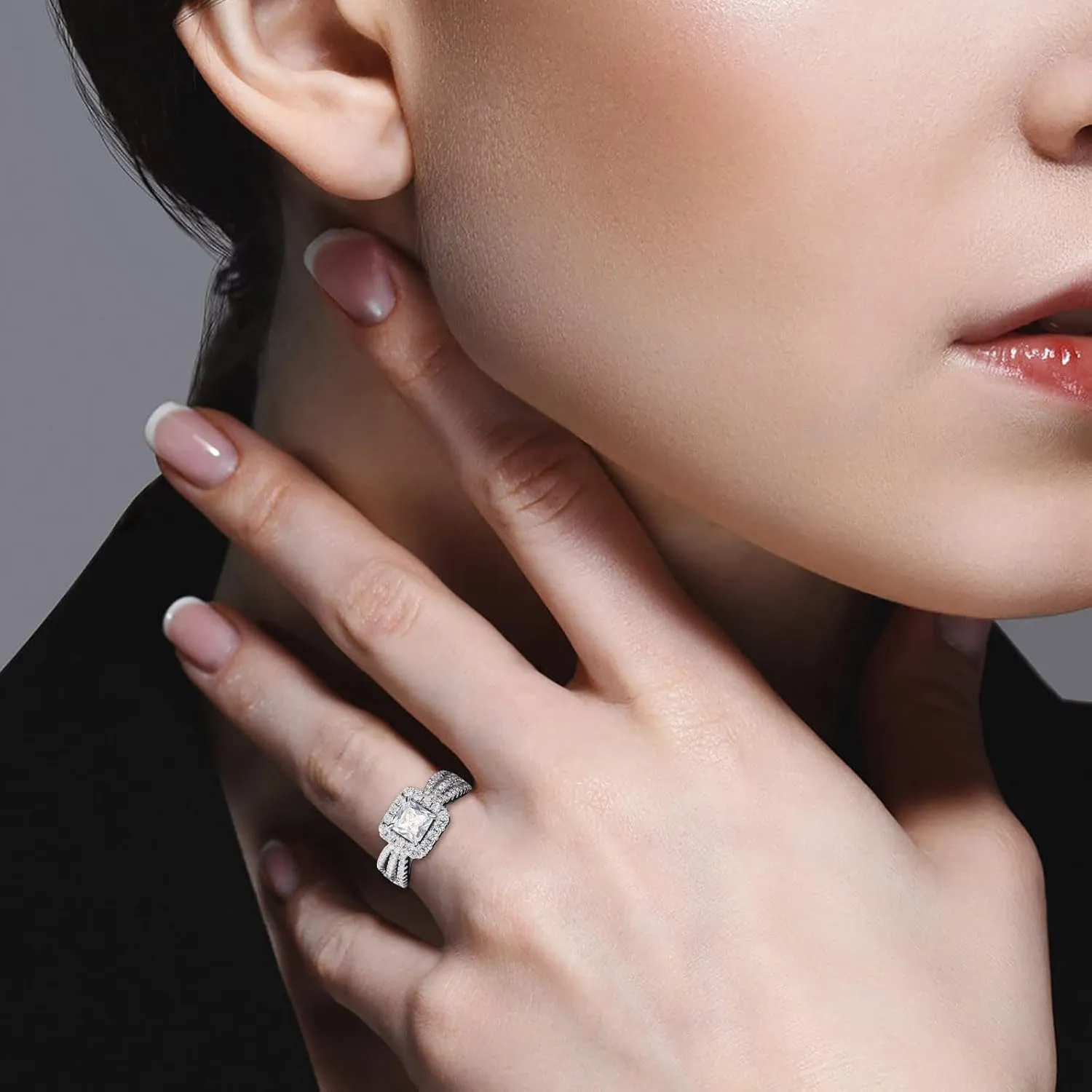 Exquisite Engagement Wedding Bridal Retro Zircon Ring For Women Birthday Mother's Day Valentine'S Day Jewelry