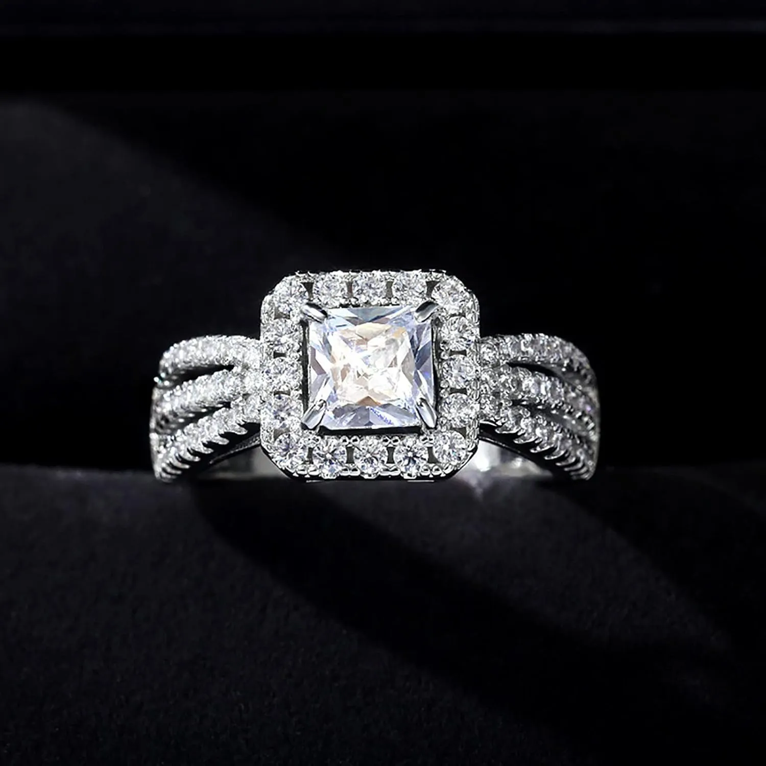 Exquisite Engagement Wedding Bridal Retro Zircon Ring For Women Birthday Mother's Day Valentine'S Day Jewelry